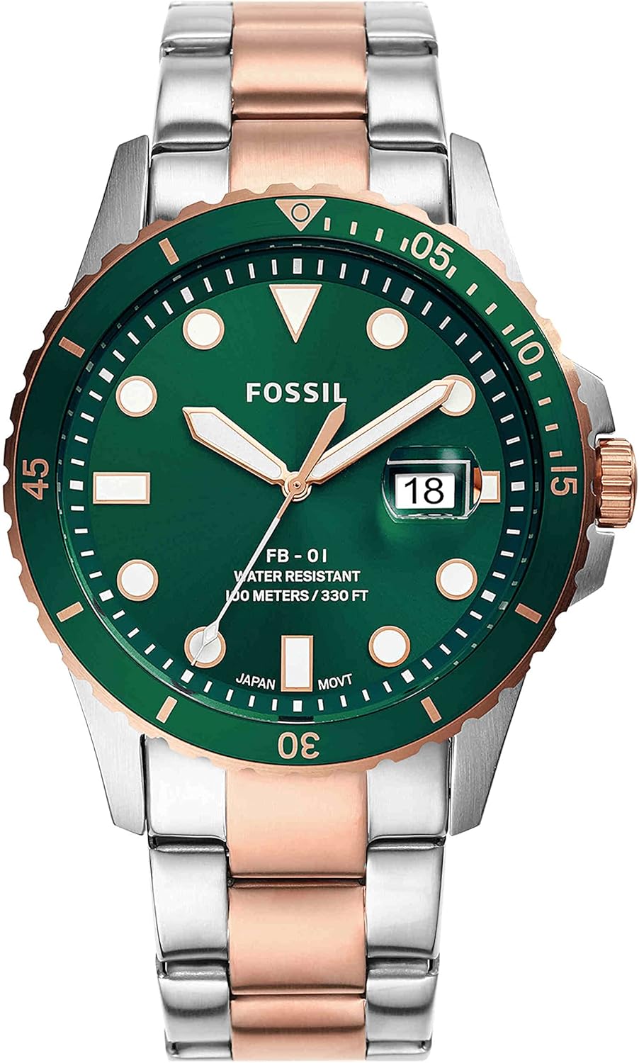 Fossil FB-01 Men's Dive-Inspired Sport Watch with Stainless Steel Bracelet Band - Image 8