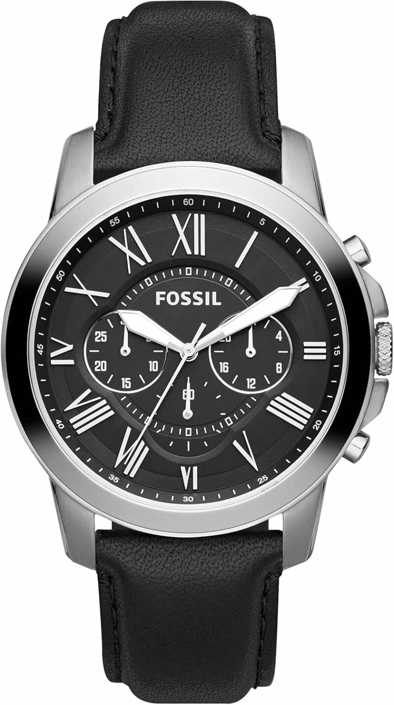 Fossil Grant Men's Watch with Chronograph Display and Genuine Leather or Stainless Steel Band - Image 12