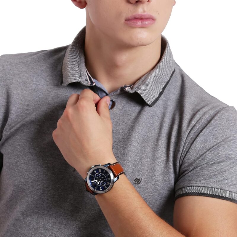 Fossil Grant Men's Watch with Chronograph Display and Genuine Leather or Stainless Steel Band - Image 6