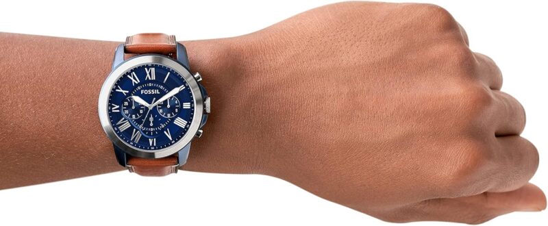 Fossil Grant Men's Watch with Chronograph Display and Genuine Leather or Stainless Steel Band - Image 5