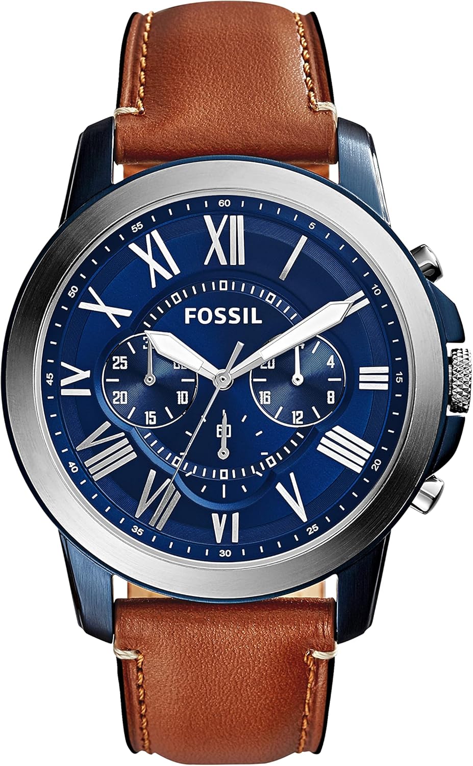 Fossil Grant Men's Watch with Chronograph Display and Genuine Leather or Stainless Steel Band