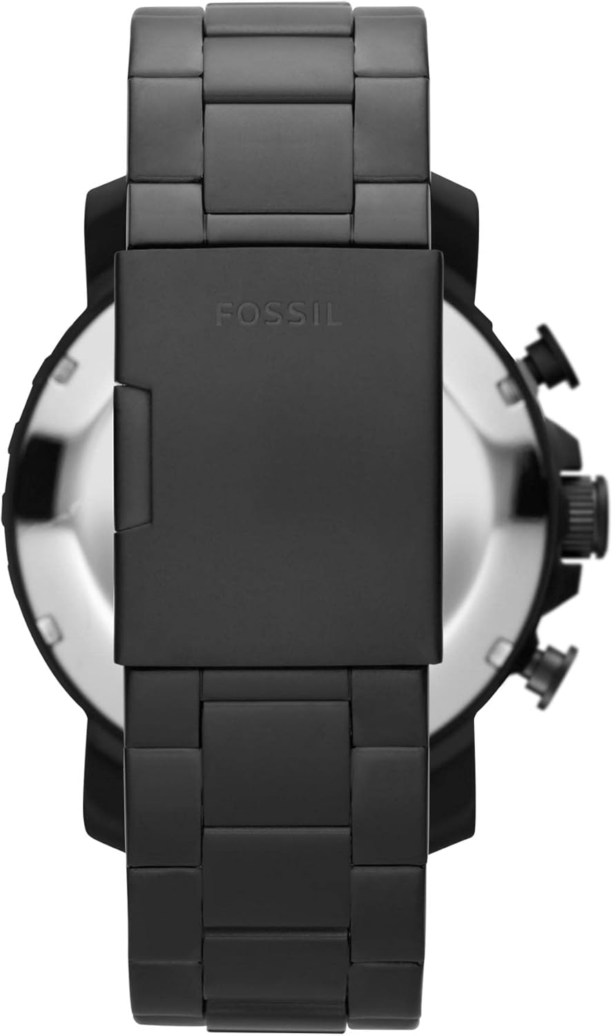 Fossil Men's Nate Quartz Stainless Steel Chronograph Watch, Color: Black (Model: JR1401) - Image 3