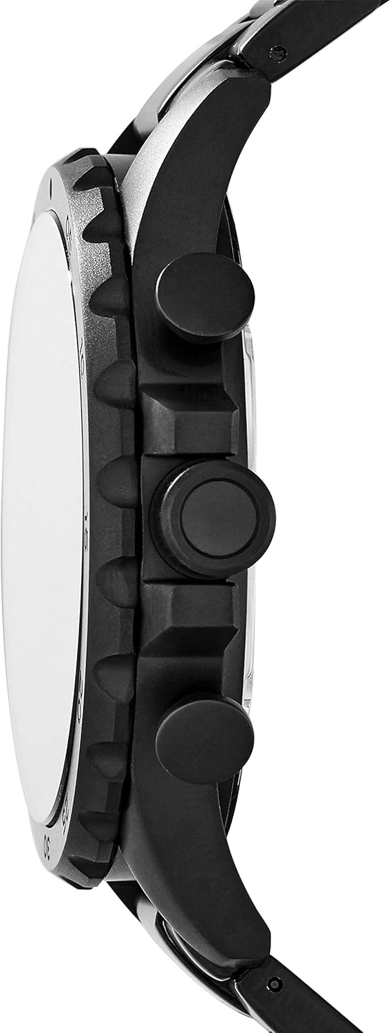 Fossil Men's Nate Quartz Stainless Steel Chronograph Watch, Color: Black (Model: JR1401) - Image 2