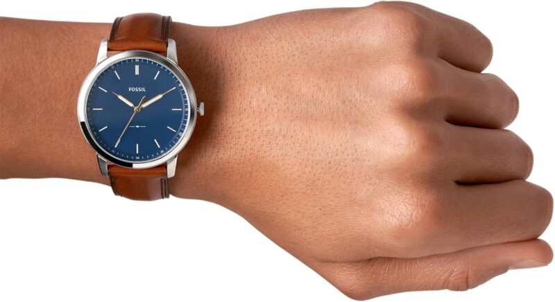Fossil Minimalist Men's Watch with Leather or Stainless Steel Band, Chronograph or Analog Watch Display with Slim Case Design - Image 5