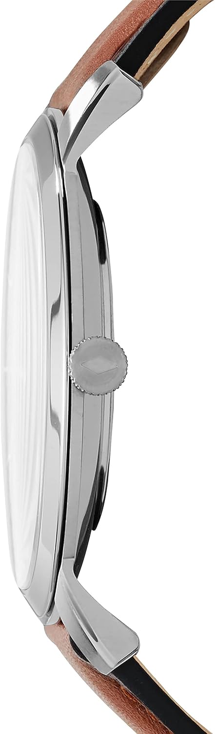 Fossil Minimalist Men's Watch with Leather or Stainless Steel Band, Chronograph or Analog Watch Display with Slim Case Design - Image 2