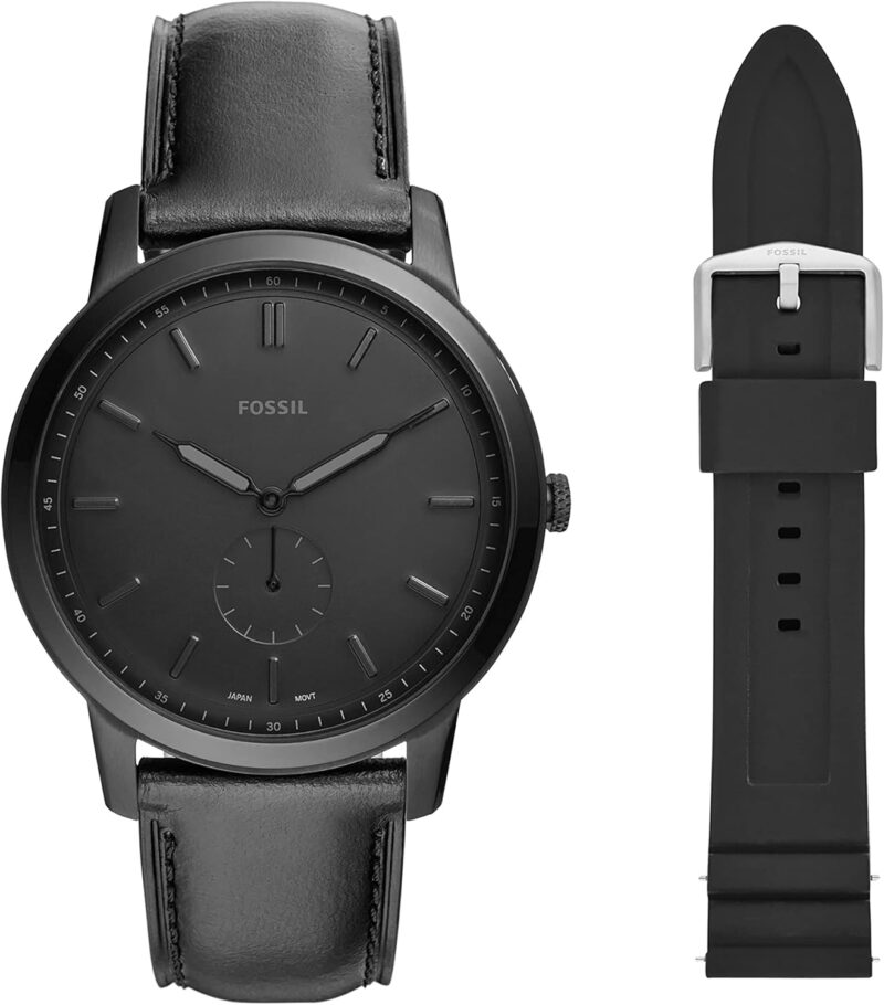 Fossil Minimalist Men's Watch with Leather or Stainless Steel Band, Chronograph or Analog Watch Display with Slim Case Design - Image 11