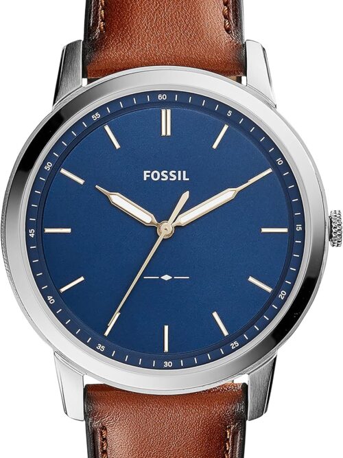 Fossil Minimalist Men's Watch with Leather or Stainless Steel Band, Chronograph or Analog Watch Display with Slim Case Design