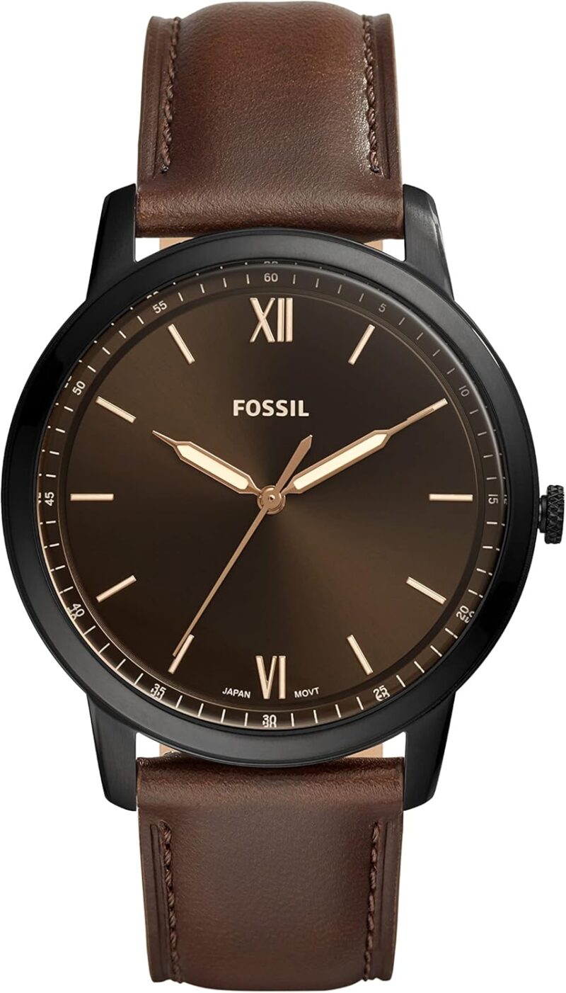 Fossil Minimalist Men's Watch with Leather or Stainless Steel Band, Chronograph or Analog Watch Display with Slim Case Design - Image 10