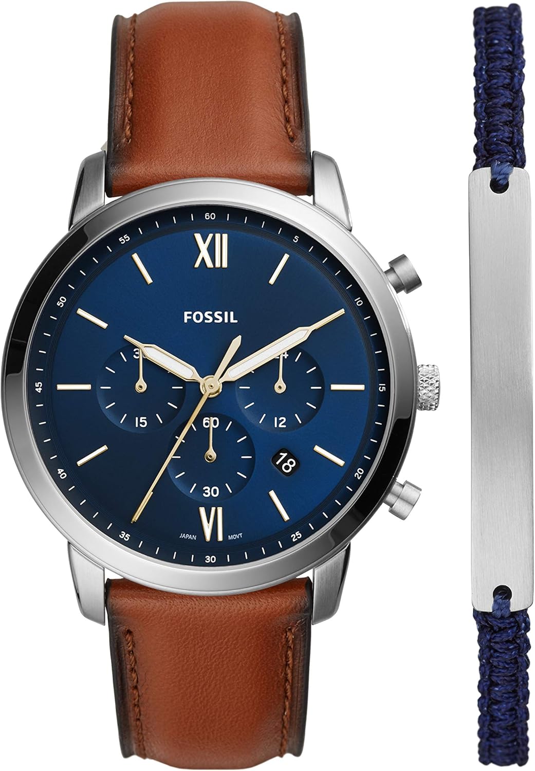 Fossil Neutra Men's Chronograph Watch with Stainless Steel Bracelet or Genuine Leather Band - Image 16