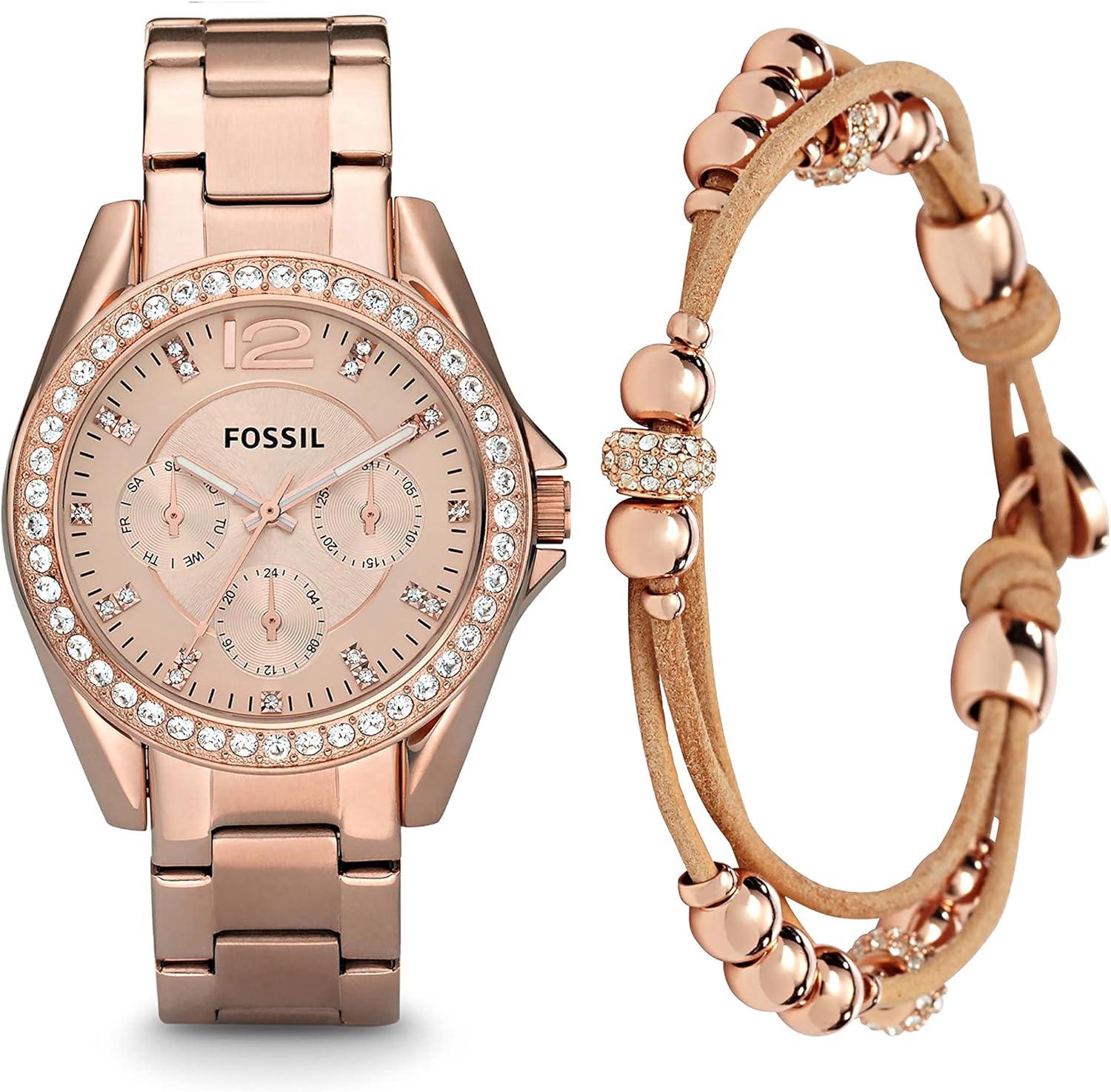Fossil Riley Women's Watch with Crystal Accents and Stainless Steel Bracelet Band - Image 12