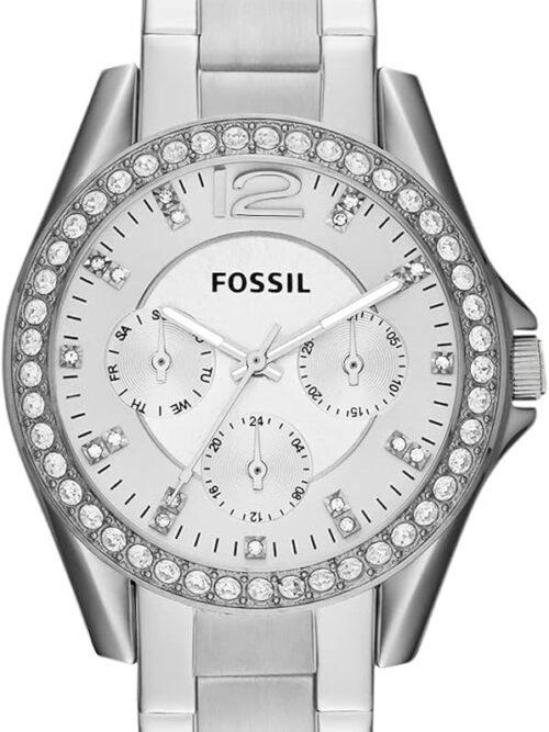 Fossil Riley Women's Watch with Crystal Accents and Stainless Steel Bracelet Band