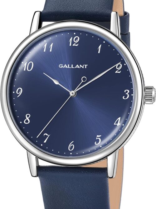 Gallant Men's Watch Classic Dress Watches with Leather Strap Meca-Quartz Watch for Men 5ATM Waterproof Luxury Vintage Minimalist Casual Wristwatch 41mm