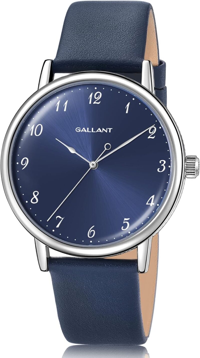 Gallant Men's Watch Classic Dress Watches with Leather Strap Meca-Quartz Watch for Men 5ATM Waterproof Luxury Vintage Minimalist Casual Wristwatch 41mm