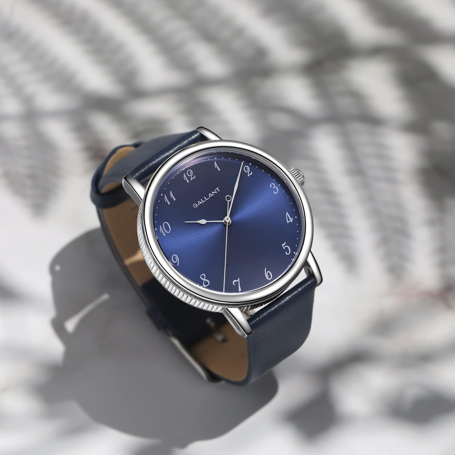 Gallant Men's Watch Classic Dress Watches with Leather Strap Meca-Quartz Watch for Men 5ATM Waterproof Luxury Vintage Minimalist Casual Wristwatch 41mm - Image 4