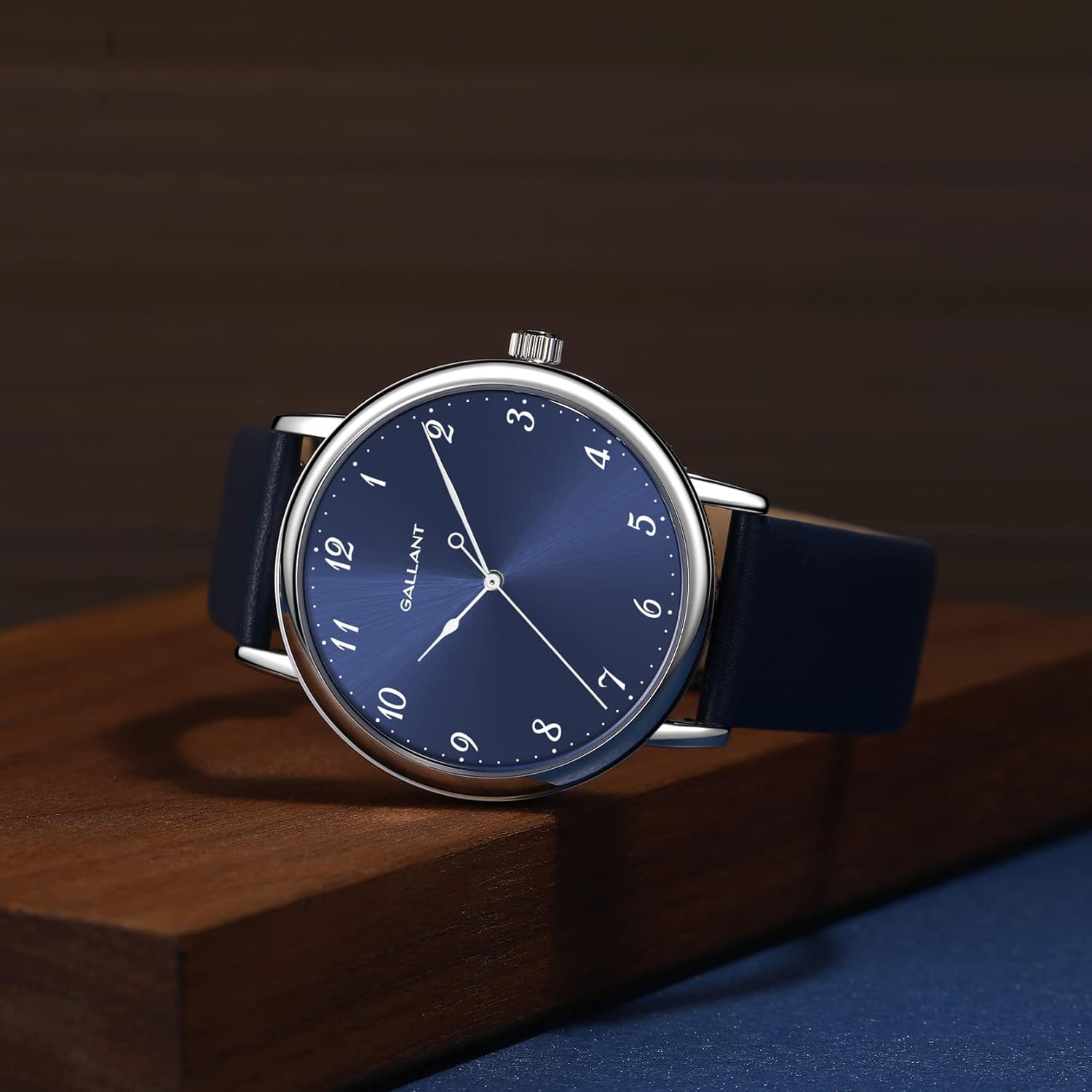 Gallant Men's Watch Classic Dress Watches with Leather Strap Meca-Quartz Watch for Men 5ATM Waterproof Luxury Vintage Minimalist Casual Wristwatch 41mm - Image 3