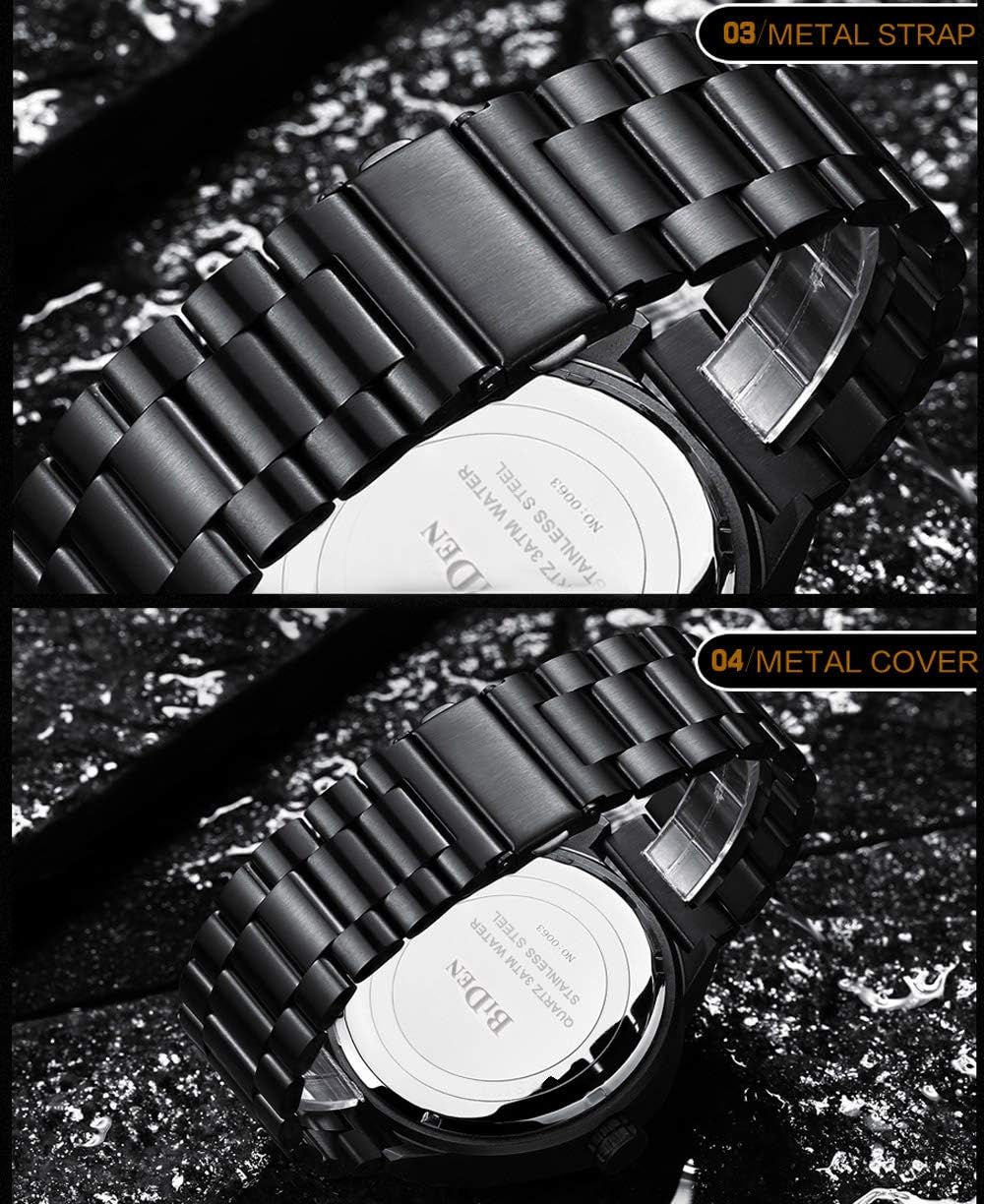GIMTO Creative Men's 3D Skull Watch Cool Stainless Steel Big Dial Vintage Boy Quartz Military Wristwatch (Black 3D Skull) - Image 5