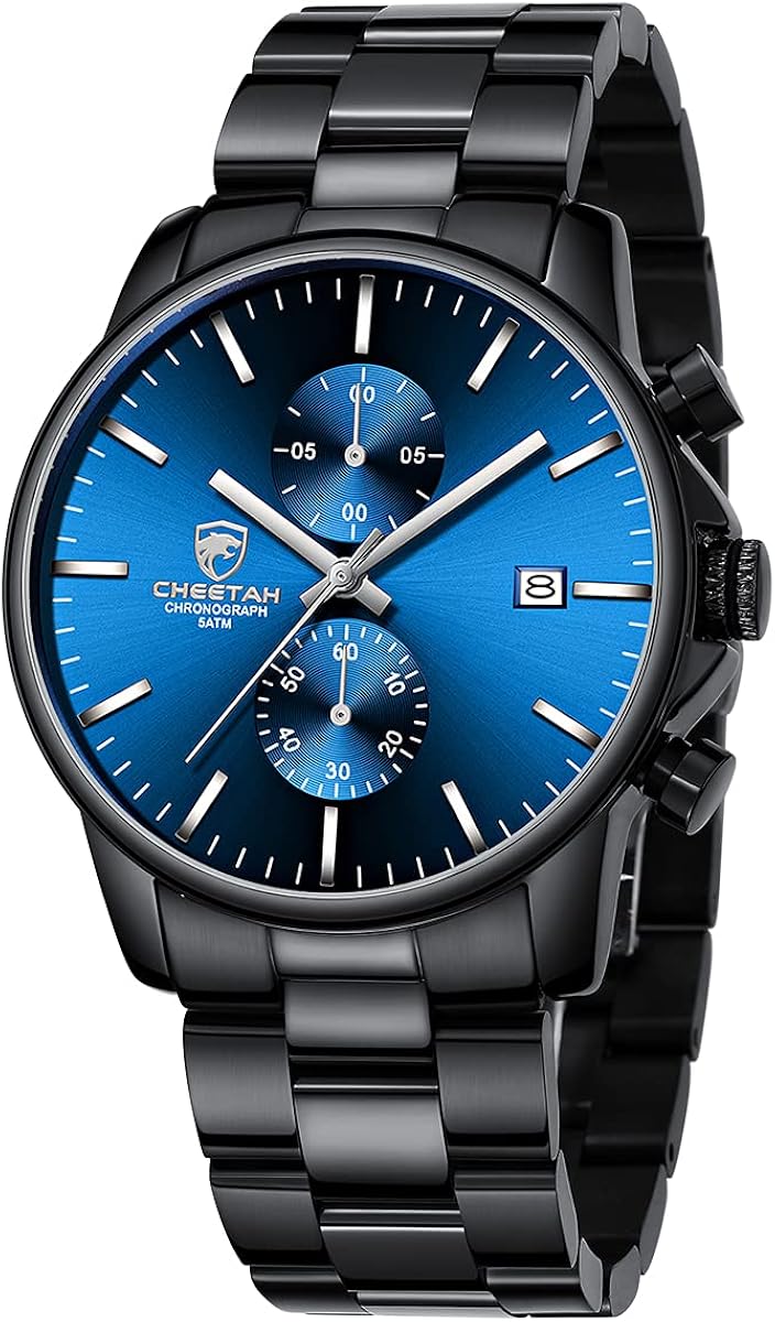 GOLDEN HOUR Fashion Business Mens Watches with Stainless Steel Waterproof Chronograph Quartz Watch for Men, Auto Date - Image 16