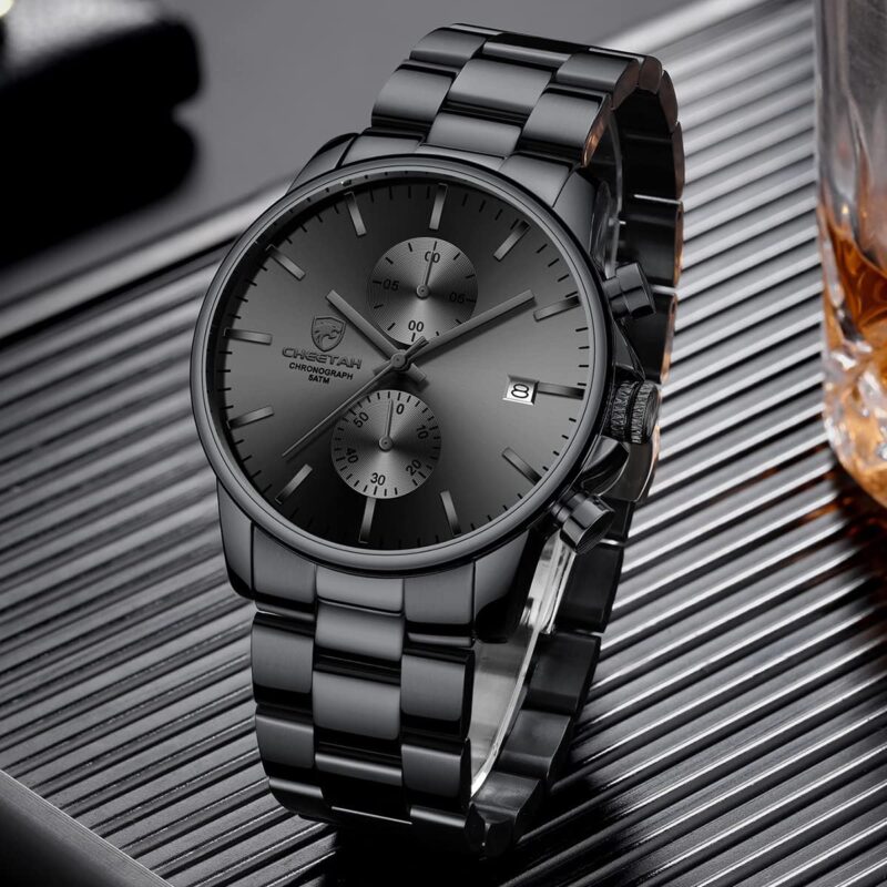 GOLDEN HOUR Fashion Business Mens Watches with Stainless Steel Waterproof Chronograph Quartz Watch for Men, Auto Date - Image 7