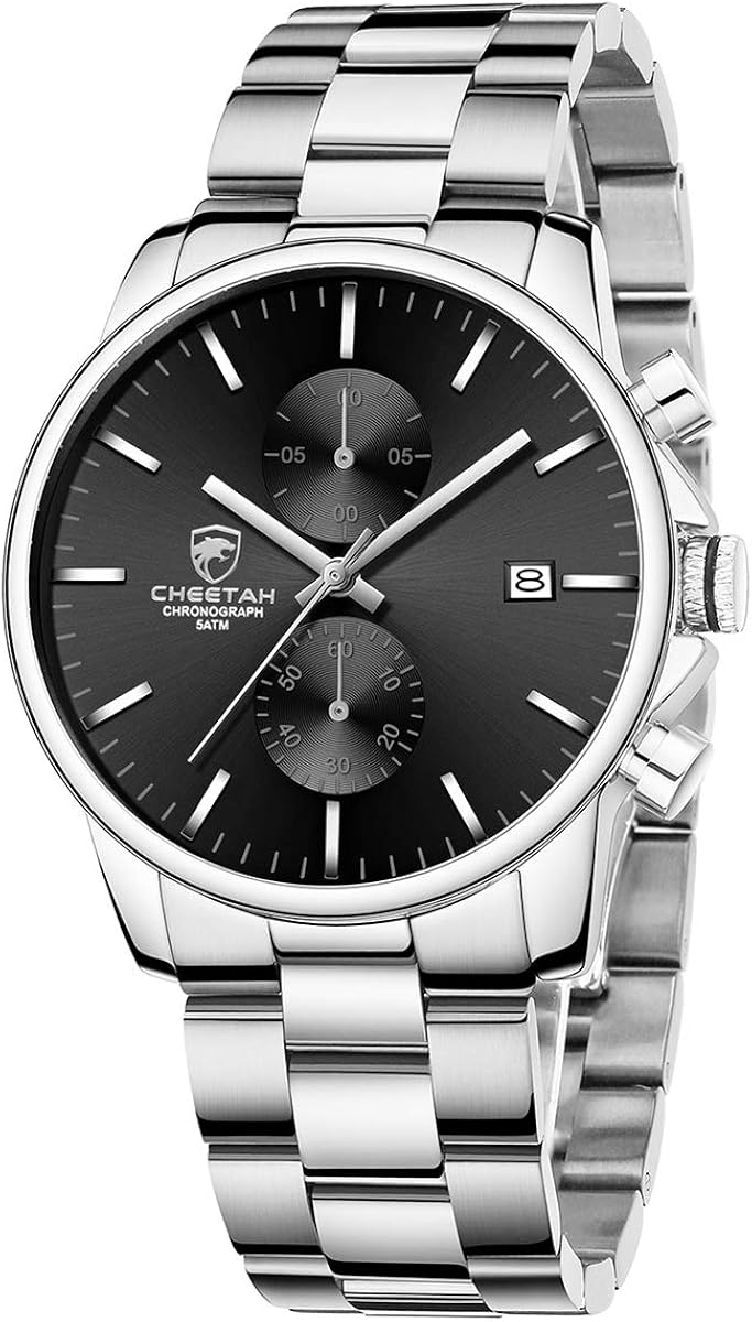 GOLDEN HOUR Fashion Business Mens Watches with Stainless Steel Waterproof Chronograph Quartz Watch for Men, Auto Date - Image 15