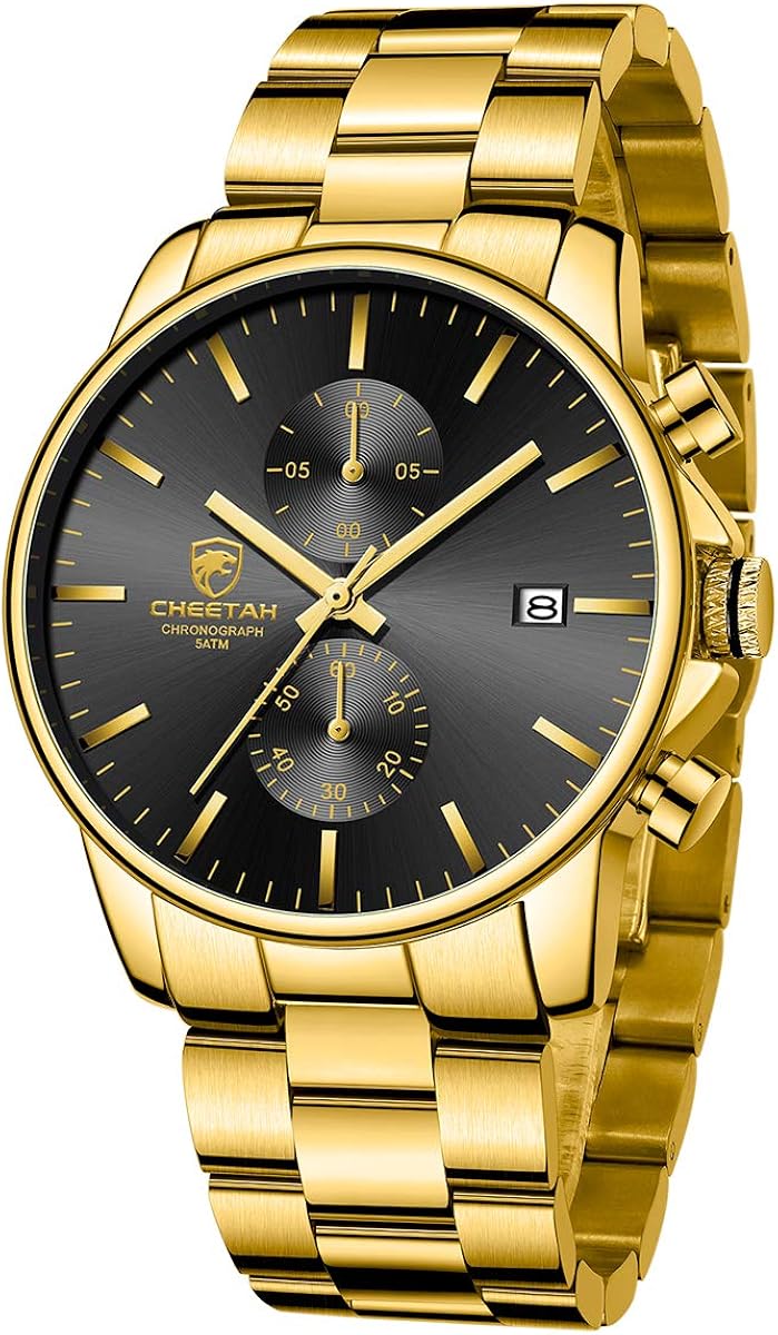 GOLDEN HOUR Fashion Business Mens Watches with Stainless Steel Waterproof Chronograph Quartz Watch for Men, Auto Date - Image 10