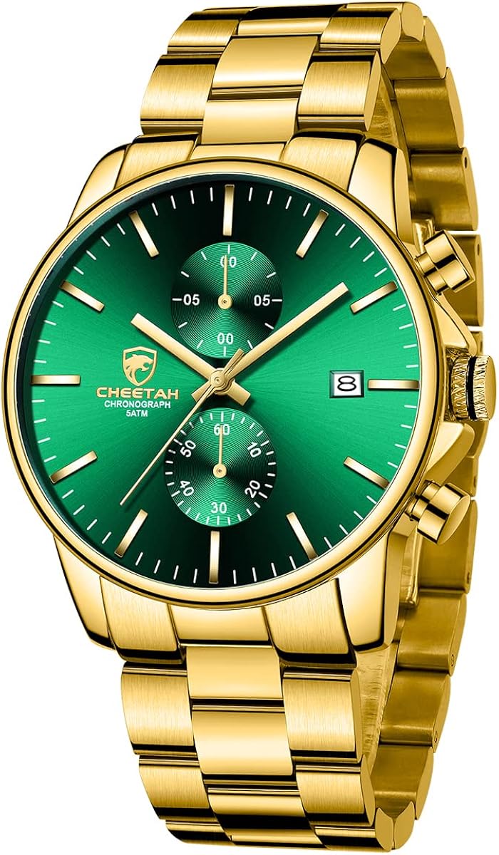 GOLDEN HOUR Fashion Business Mens Watches with Stainless Steel Waterproof Chronograph Quartz Watch for Men, Auto Date - Image 14