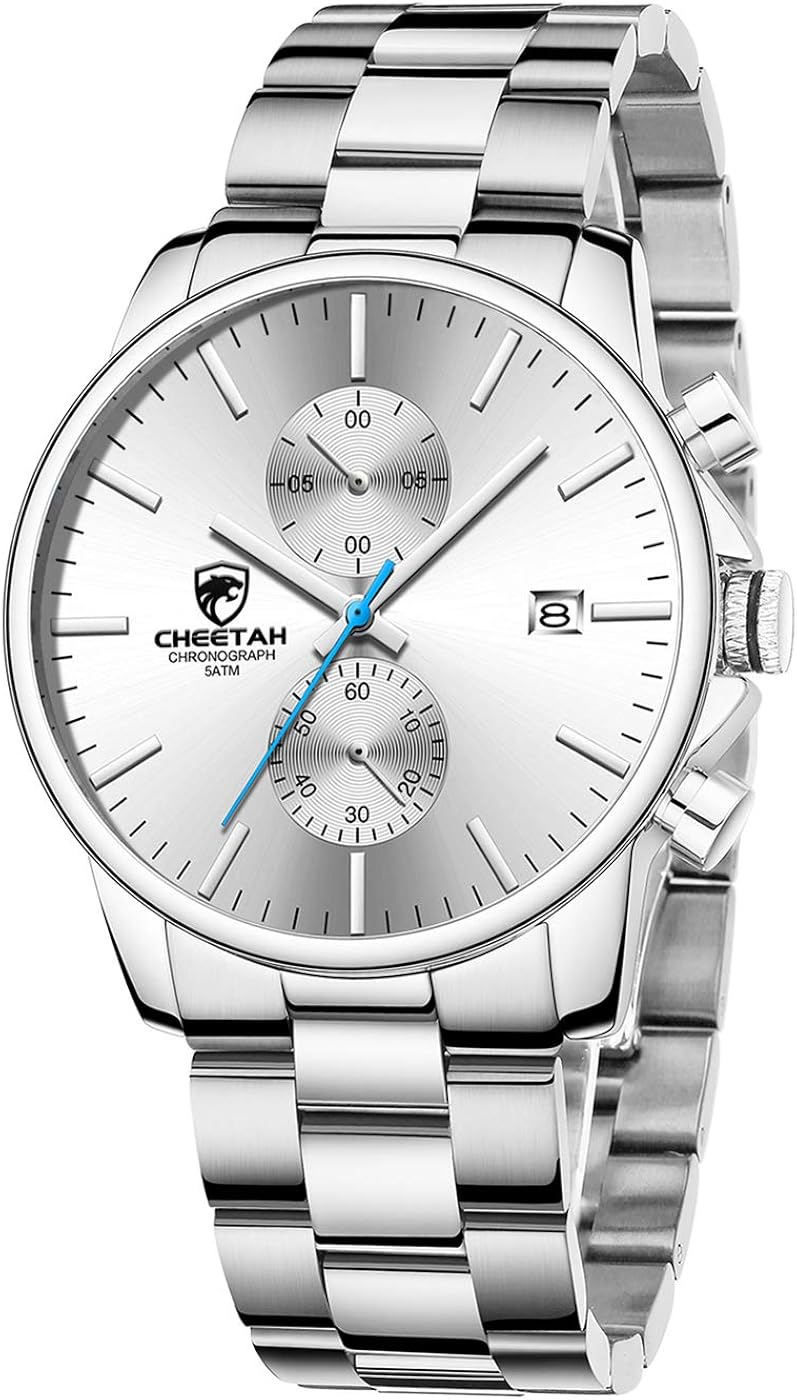 GOLDEN HOUR Fashion Business Mens Watches with Stainless Steel Waterproof Chronograph Quartz Watch for Men, Auto Date - Image 13
