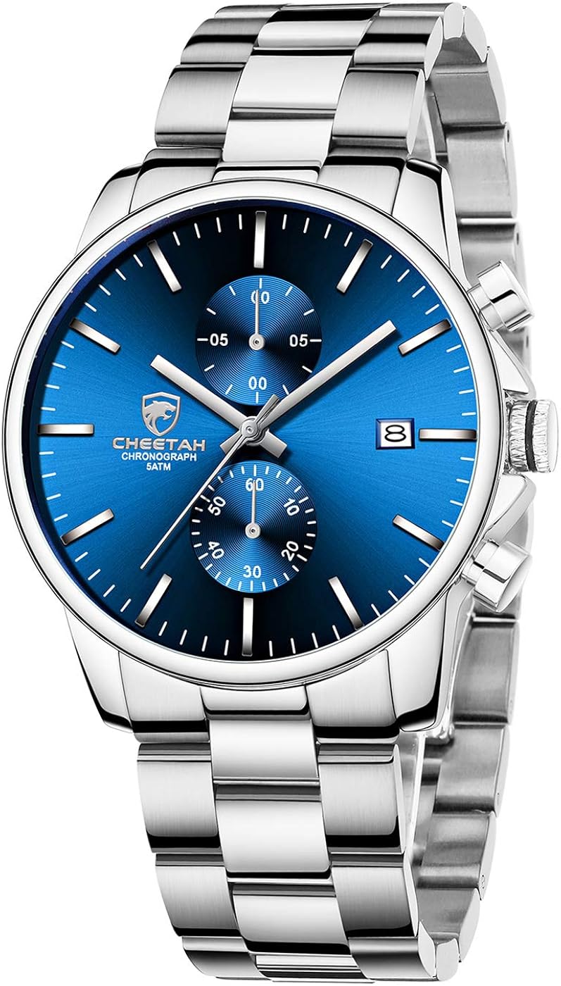 GOLDEN HOUR Fashion Business Mens Watches with Stainless Steel Waterproof Chronograph Quartz Watch for Men, Auto Date - Image 19