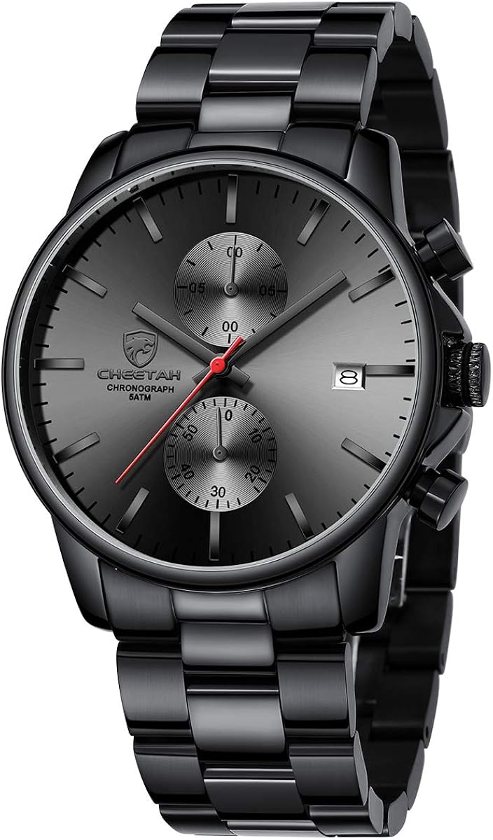 GOLDEN HOUR Fashion Business Mens Watches with Stainless Steel Waterproof Chronograph Quartz Watch for Men, Auto Date - Image 12