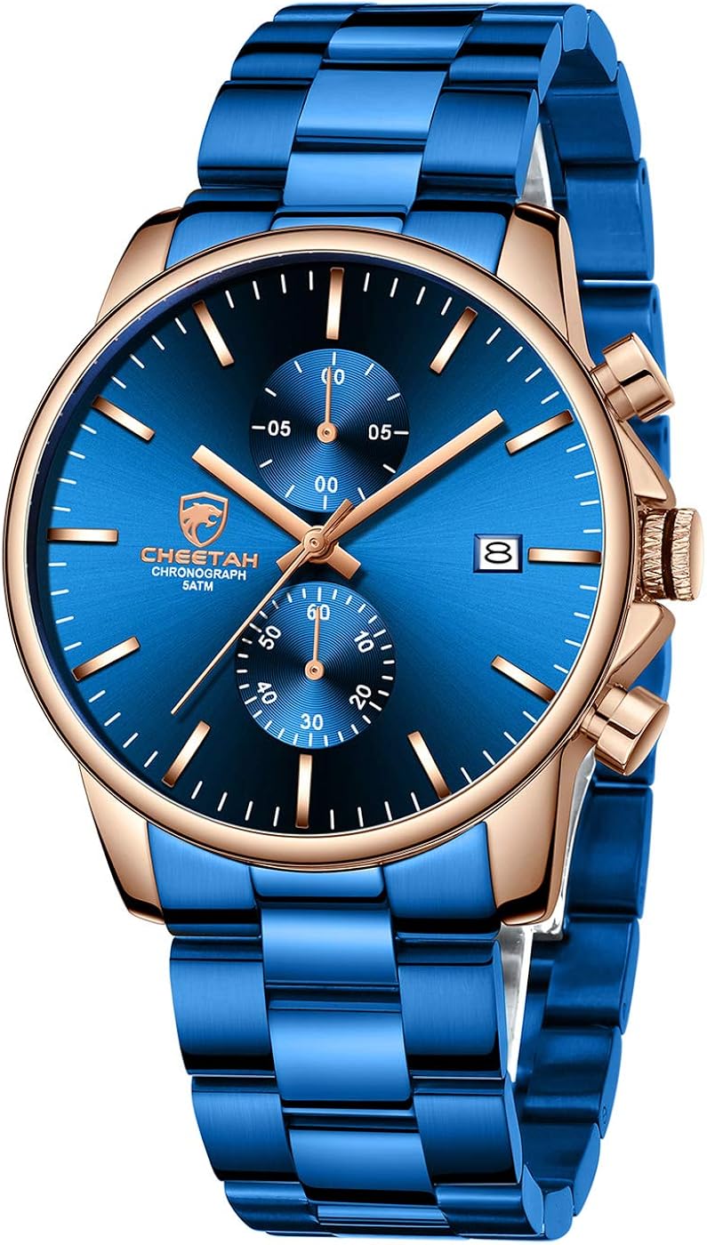 GOLDEN HOUR Fashion Business Mens Watches with Stainless Steel Waterproof Chronograph Quartz Watch for Men, Auto Date - Image 18