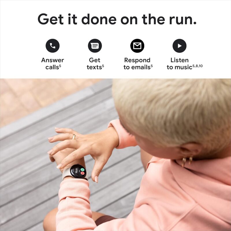 Google Pixel Watch - Android Smartwatch with Fitbit Activity Tracking - Heart Rate Tracking Watch Polished Silver Stainless Steel case with Charcoal Active band - WiFi - Image 6