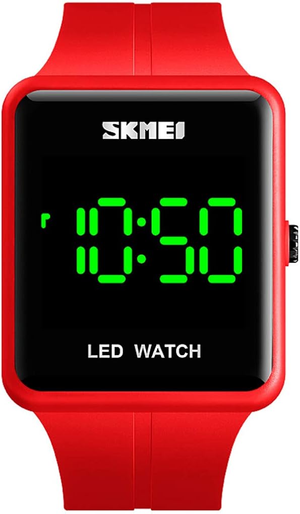 Gosasa Unisex Square LED Digital Watch Large Face Fashion 3Bar Waterproof Sports Electronic for Men Watch for Women Student Silicone Strap Student Military Outdoor Sports Watch - Image 8