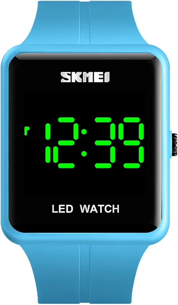 Gosasa Unisex Square LED Digital Watch Large Face Fashion 3Bar Waterproof Sports Electronic for Men Watch for Women Student Silicone Strap Student Military Outdoor Sports Watch - Image 9