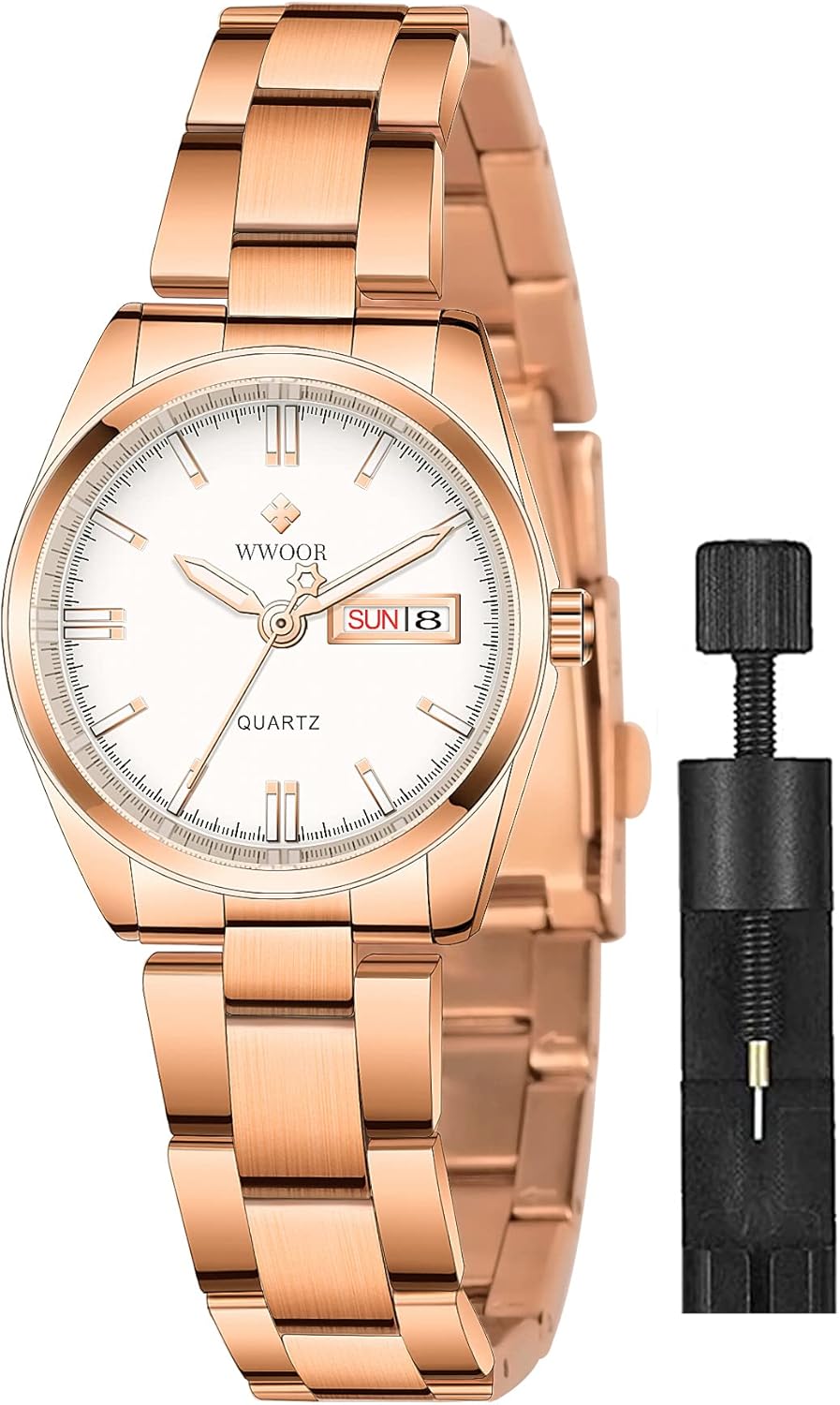 Gosasa Women's Silver Stainless Steel Band Wrist Watches Fashion Quartz Analog Watch Small Face Ladies Dress Watch - Image 11