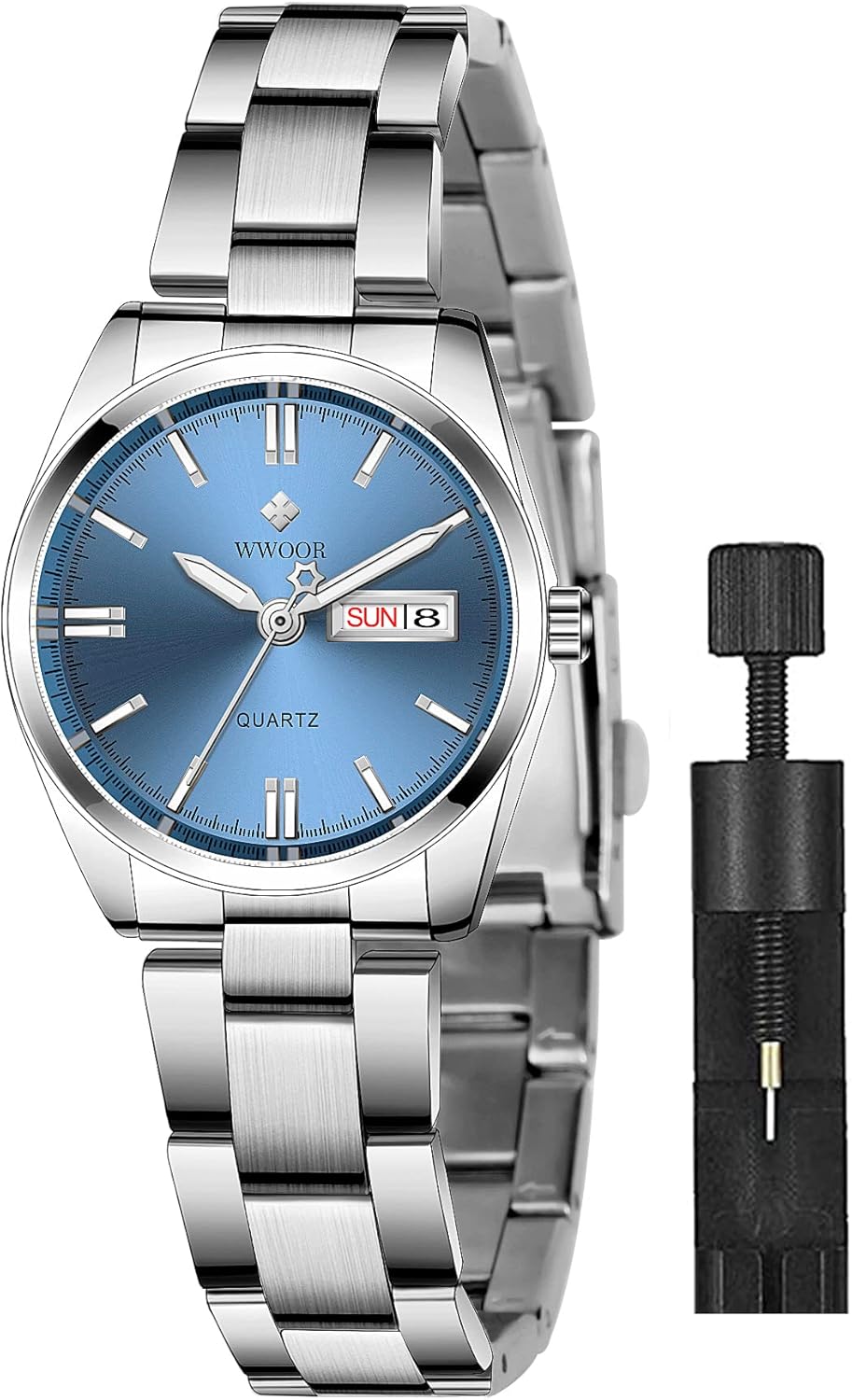 Gosasa Women's Silver Stainless Steel Band Wrist Watches Fashion Quartz Analog Watch Small Face Ladies Dress Watch - Image 12