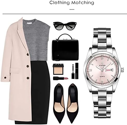 Gosasa Women's Silver Stainless Steel Band Wrist Watches Fashion Quartz Analog Watch Small Face Ladies Dress Watch - Image 4