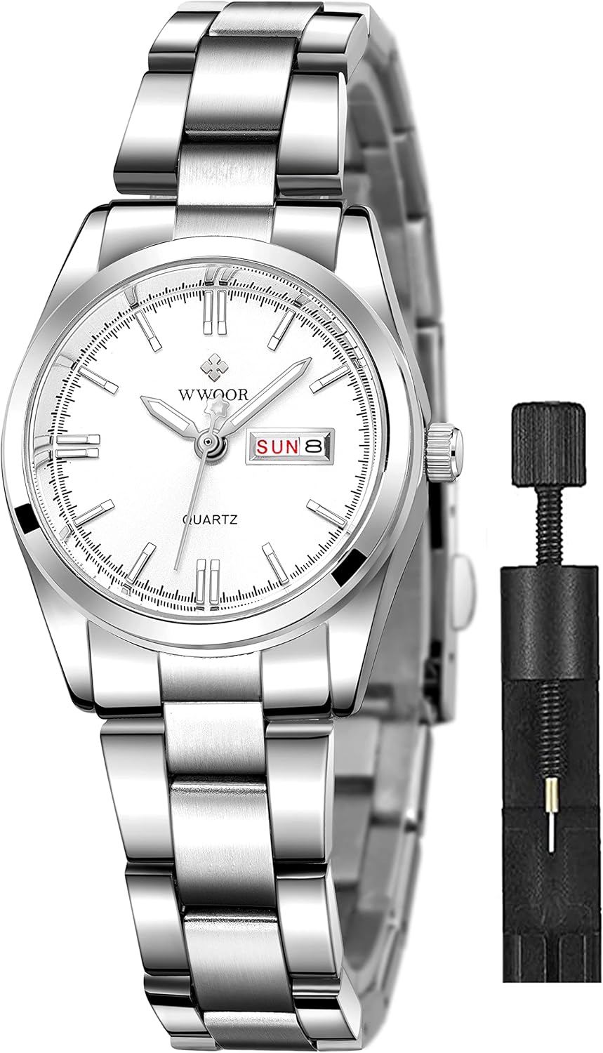 Gosasa Women's Silver Stainless Steel Band Wrist Watches Fashion Quartz Analog Watch Small Face Ladies Dress Watch - Image 16