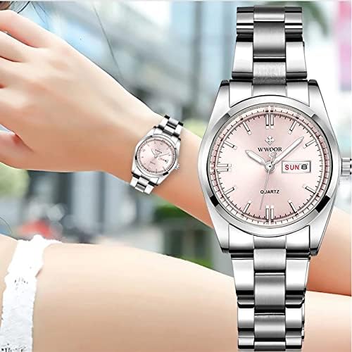 Gosasa Women's Silver Stainless Steel Band Wrist Watches Fashion Quartz Analog Watch Small Face Ladies Dress Watch - Image 3