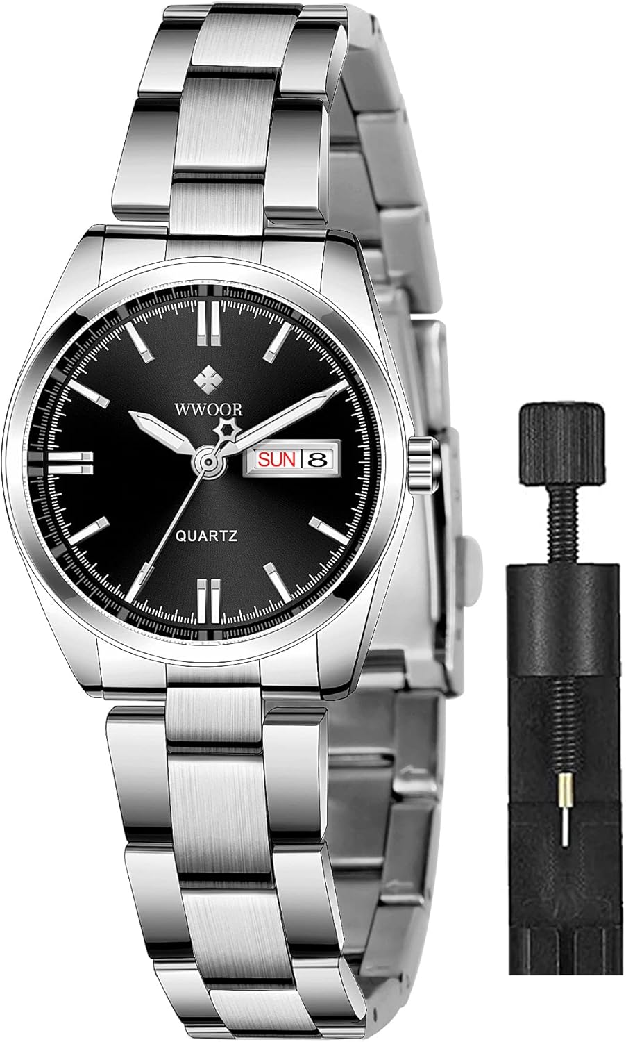 Gosasa Women's Silver Stainless Steel Band Wrist Watches Fashion Quartz Analog Watch Small Face Ladies Dress Watch - Image 14