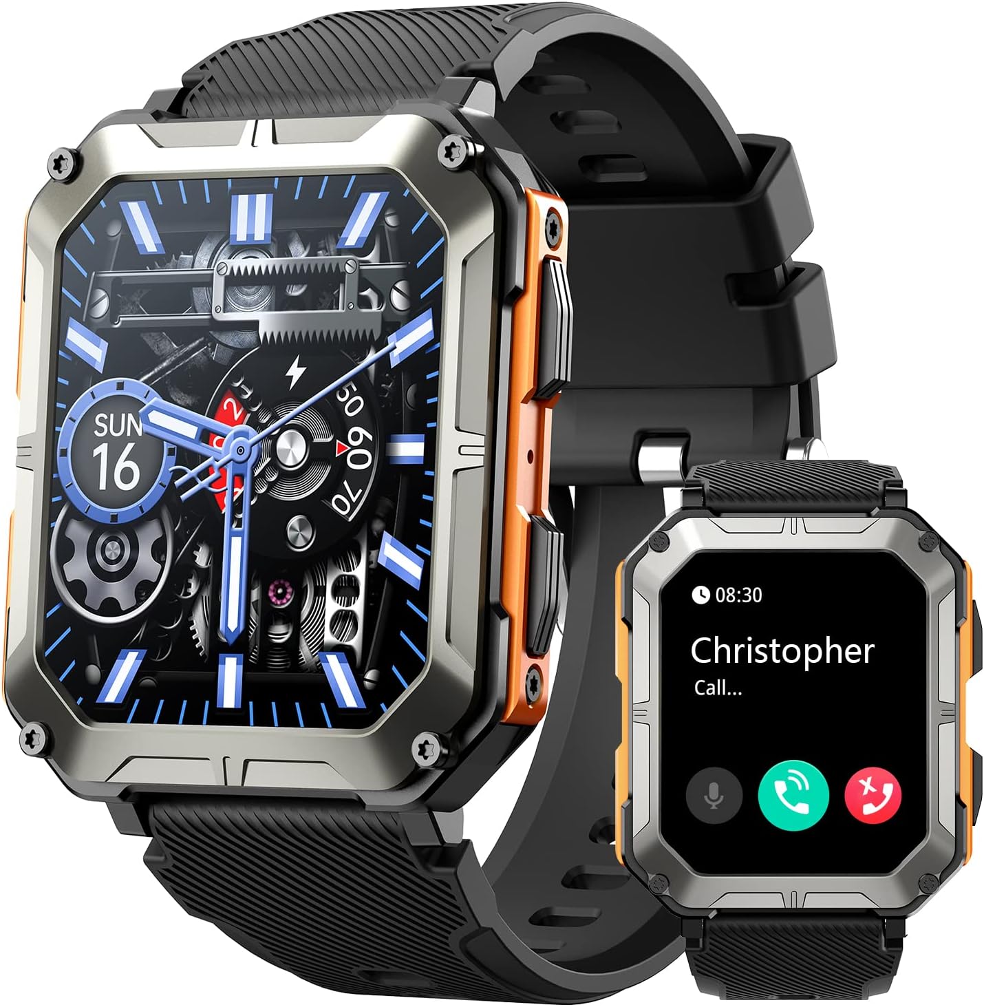 HOFIT Smart Watch for Men, Bluetooth Call(Answer\/Make Call) Mens Watches, Military Rugged Smart Watches, 1.83in HD Touch Screen, Fitness Watch for Android iOS, Activities Tracker, Gifts for Men - Image 7