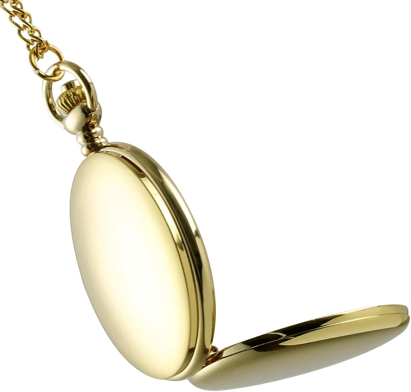 I-MART Smooth Vintage Pocket Watch with Chain (Gold) - Image 4