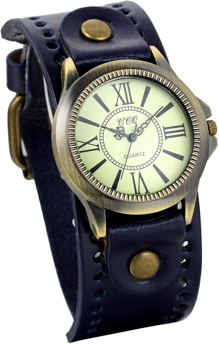JewelryWe Vintage Wrist Watch Wide Leather Strap Band Cuff Quartz Watches for Men Women, for Father\u2019s Day - Image 11