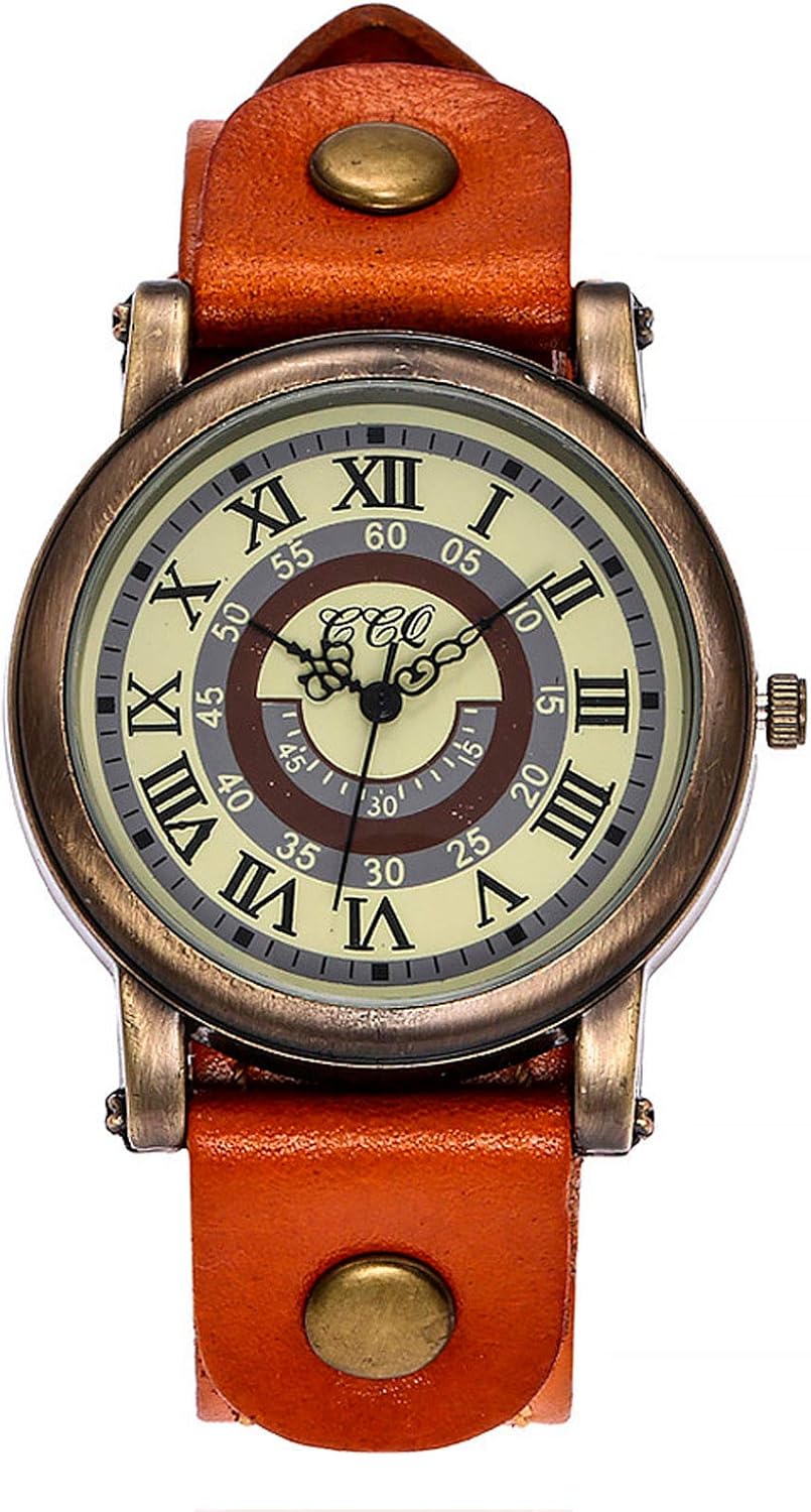 Men's Leather Casual Quartz Watch, Punk Retro Simple Fashion Buckle Strap Leather Casual Cuff Watch - Image 13