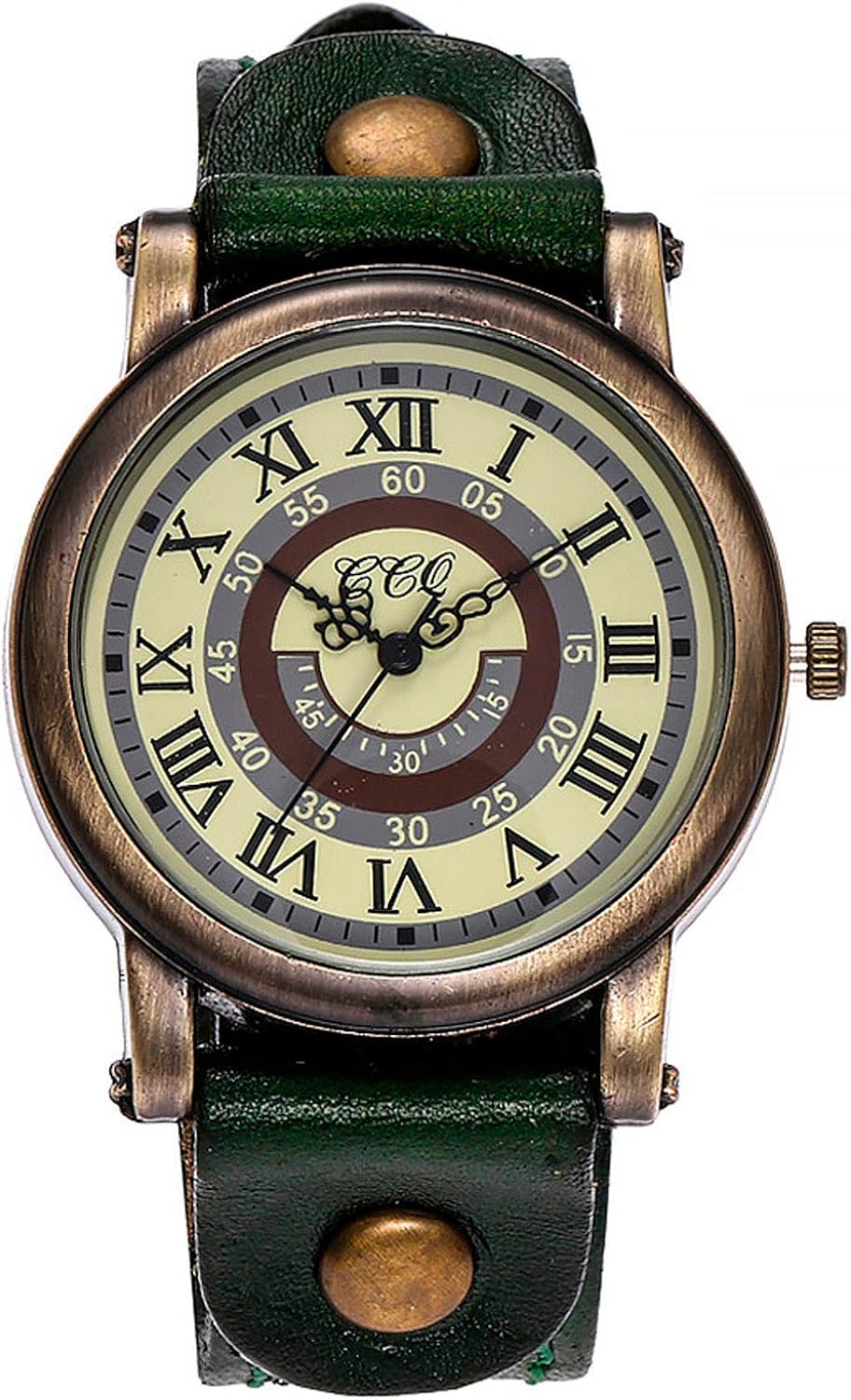 Men's Leather Casual Quartz Watch, Punk Retro Simple Fashion Buckle Strap Leather Casual Cuff Watch - Image 12