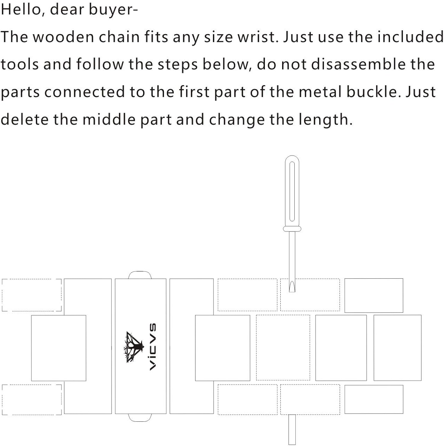 Men's Wooden Watch, VICVS 100% Natural Wood Watch, Japanese Quartz Movement with Date Display Chronograph Function, - Image 8