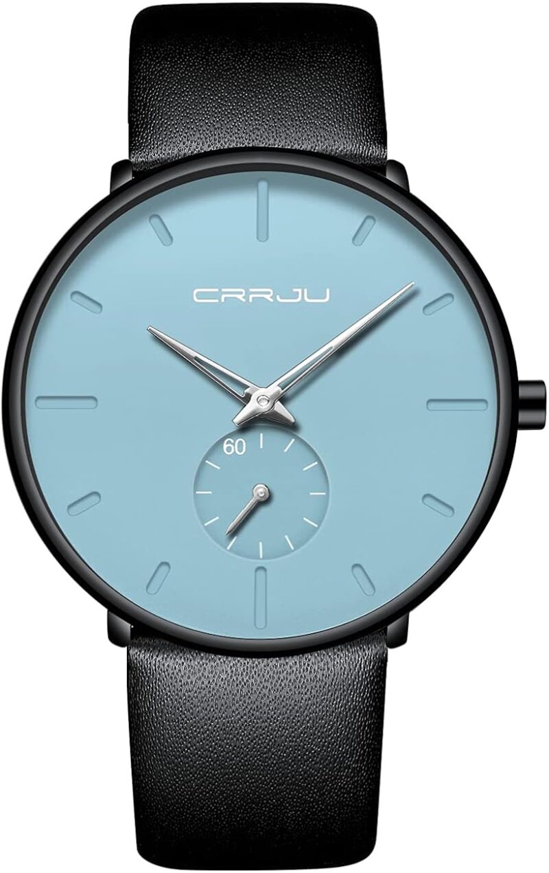 Mens Watches Ultra-Thin Minimalist Waterproof-Fashion Wrist Watch for Men Unisex Dress with Leather Band - Image 20
