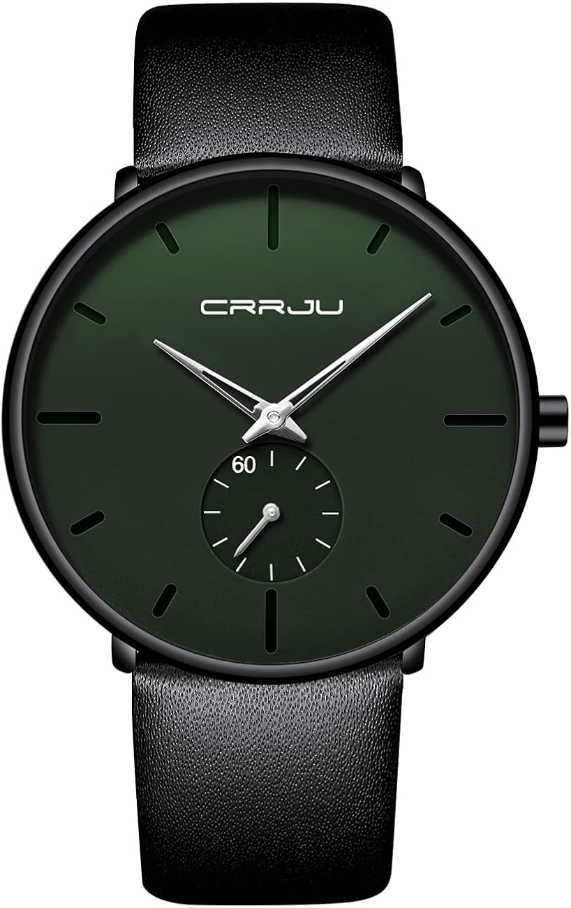 Mens Watches Ultra-Thin Minimalist Waterproof-Fashion Wrist Watch for Men Unisex Dress with Leather Band - Image 8