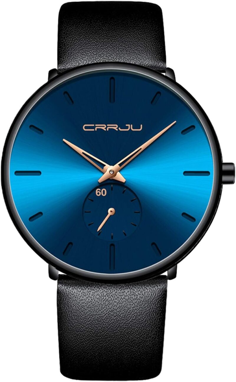 Mens Watches Ultra-Thin Minimalist Waterproof-Fashion Wrist Watch for Men Unisex Dress with Leather Band - Image 14