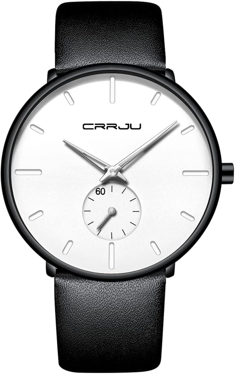 Mens Watches Ultra-Thin Minimalist Waterproof-Fashion Wrist Watch for Men Unisex Dress with Leather Band - Image 12