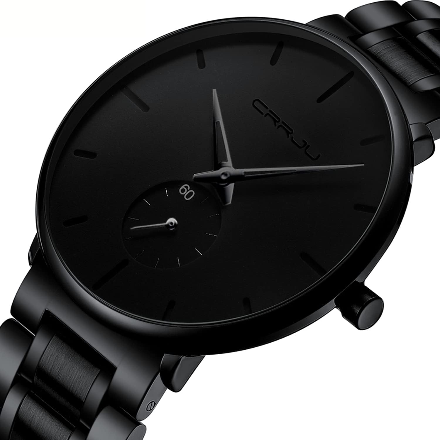 Mens Watches Ultra-Thin Minimalist Waterproof-Fashion Wrist Watch for Men Unisex Dress with Stainless Steel Band-Black Hands - Image 2
