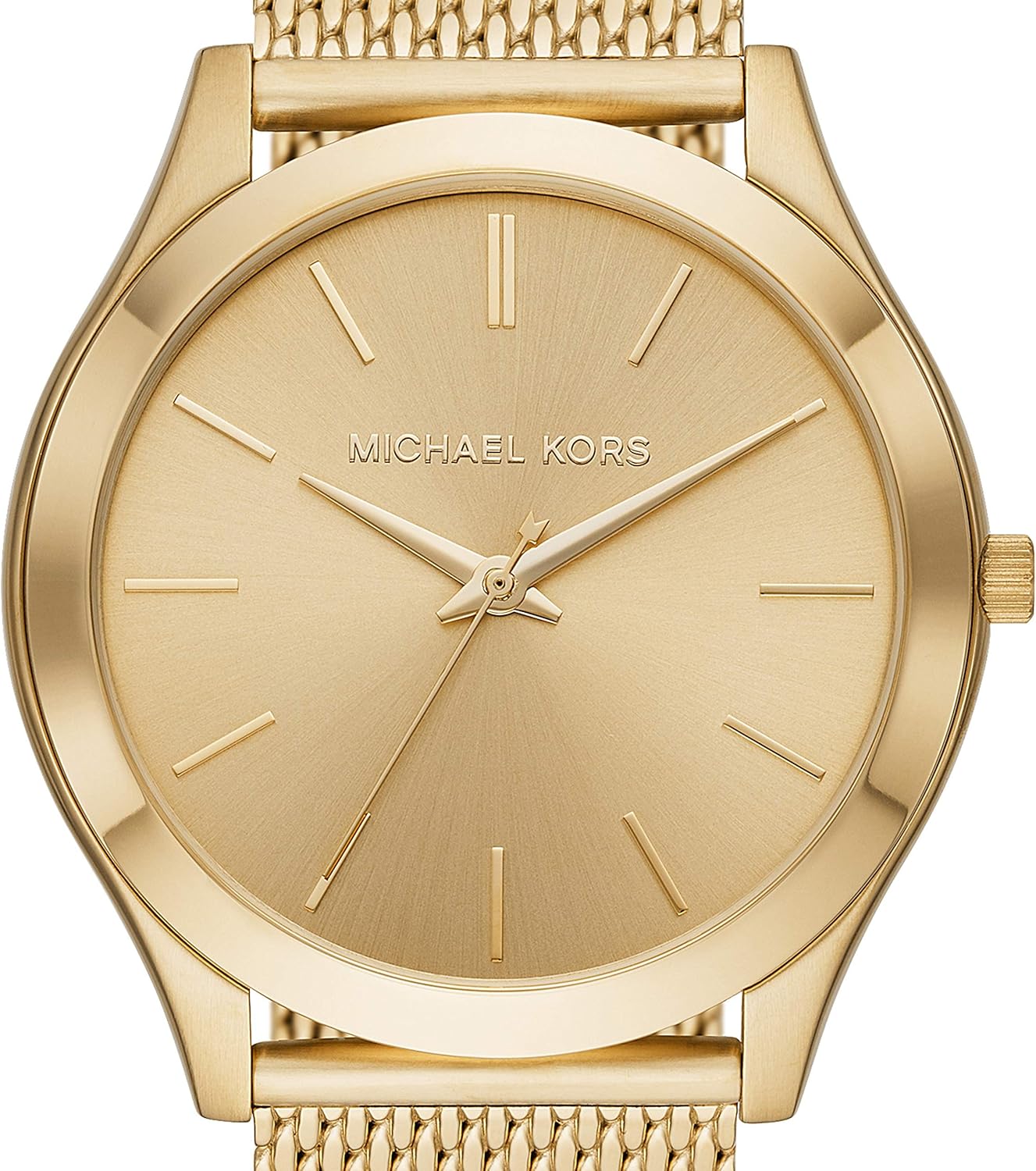 Michael Kors Men's Slim Runway Three-Hand Gold-Tone Stainless Steel Mesh Band Watch (Model: MK8625) - Image 3